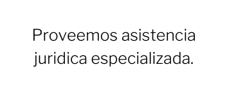 Proveemos asistencia juridica especializada